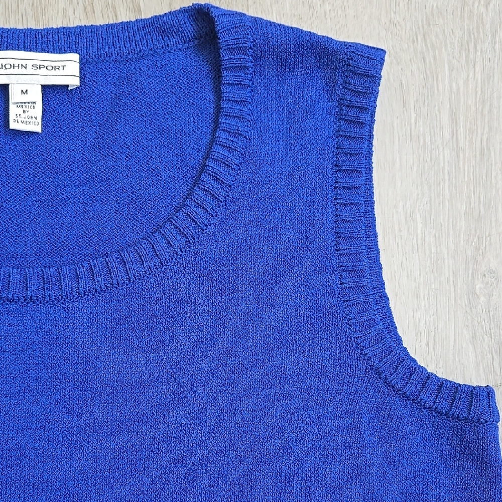 ST. JOHN Tank Top Wool Blend Knit Sleeveless Sweater Vest Pullover Size M - Picture 5 of 12
